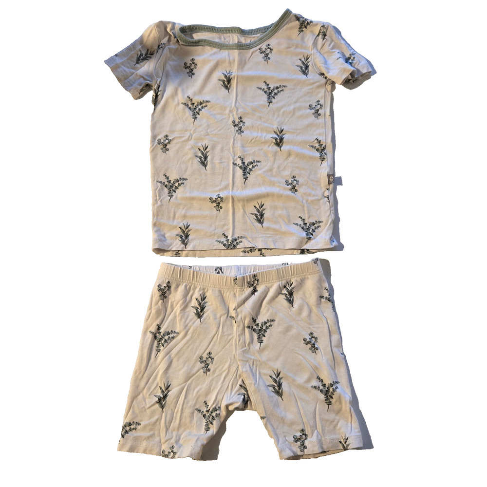 Kyte Baby Plant Print 2-Piece Pajama short Set‎ 3T